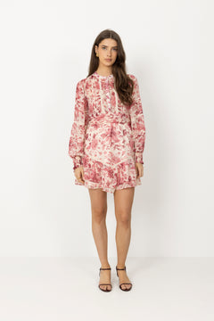 Roberta Flower Print Dress - Evening Rose