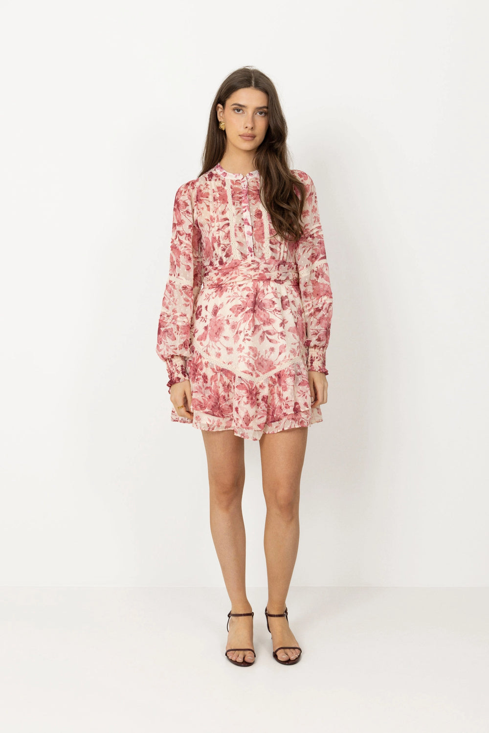Roberta Flower Print Dress - Evening Rose
