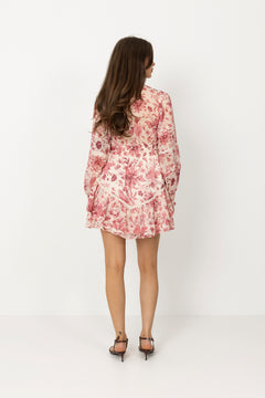 Roberta Flower Print Dress - Evening Rose