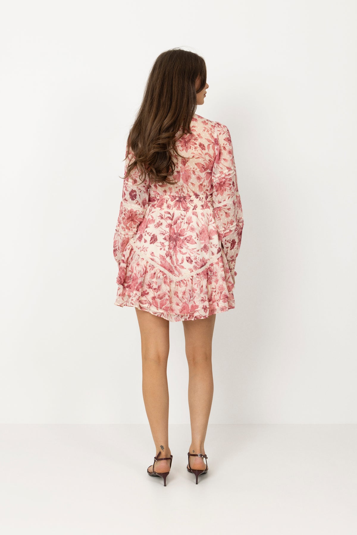 Roberta Flower Print Dress - Evening Rose
