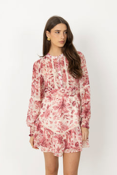 Roberta Flower Print Dress - Evening Rose