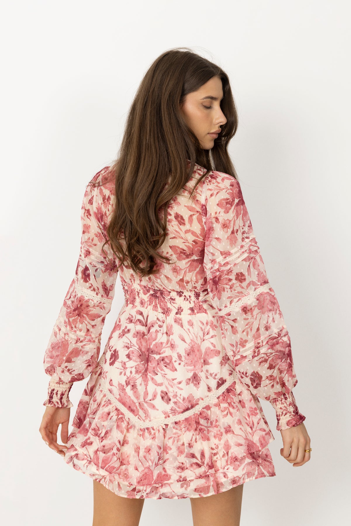 Roberta Flower Print Dress - Evening Rose