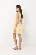 May Solid Chiffon Dress - Light Yellow