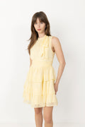 May Solid Chiffon Dress - Light Yellow