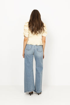 Benua Heavy Sateen Blouse - Light Yellow