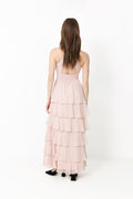 Cleoni Solid Chiffon Dress - Rose