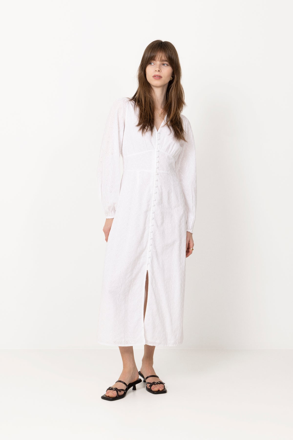 Alto Embroidery Dress - White