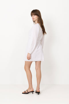 Mabel Embroidery Dress - White