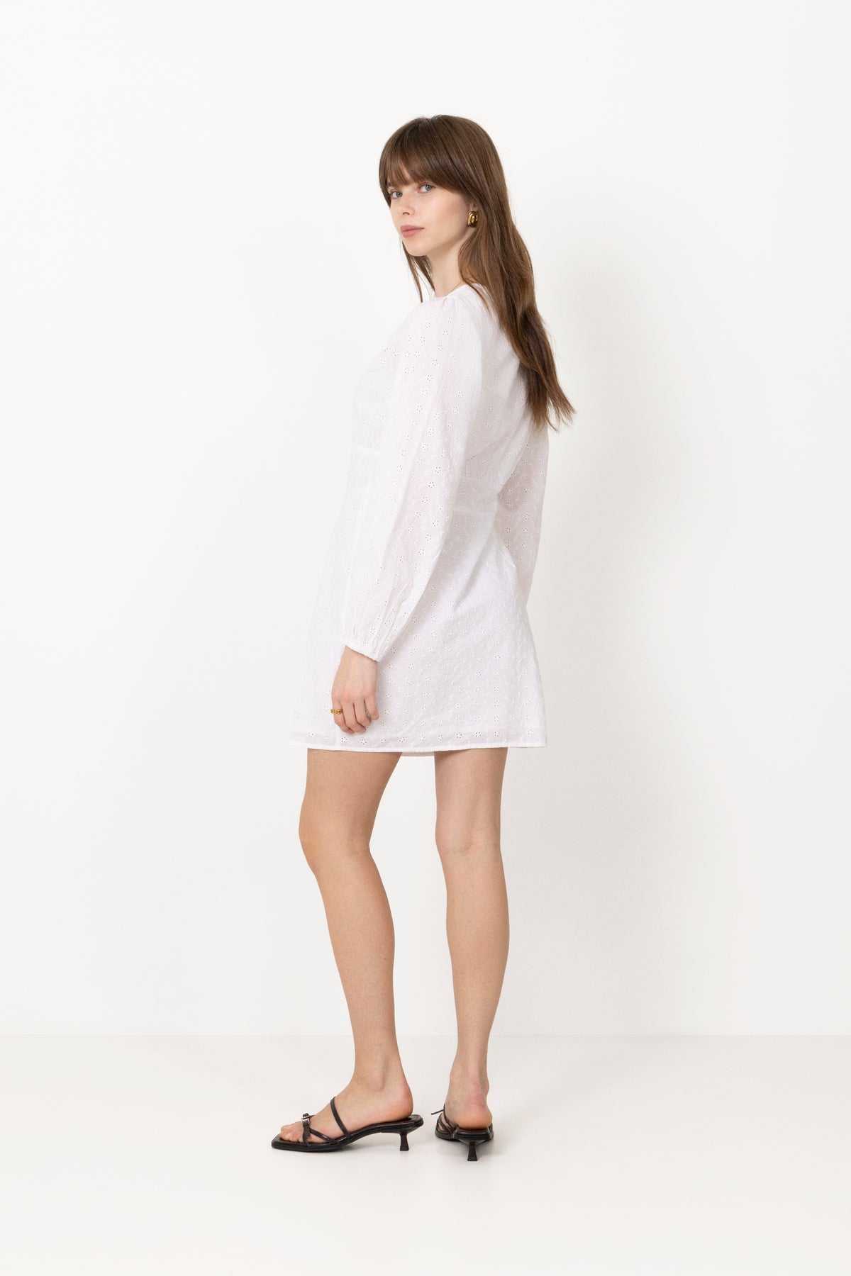 Mabel Embroidery Dress - White