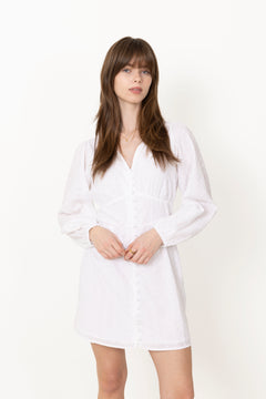 Mabel Embroidery Dress - White
