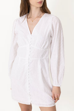 Mabel Embroidery Dress - White