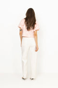 Aisa Soft Brocade Blouse - Light Pink