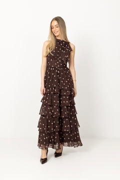 Marli Big Dot Dress - Brown