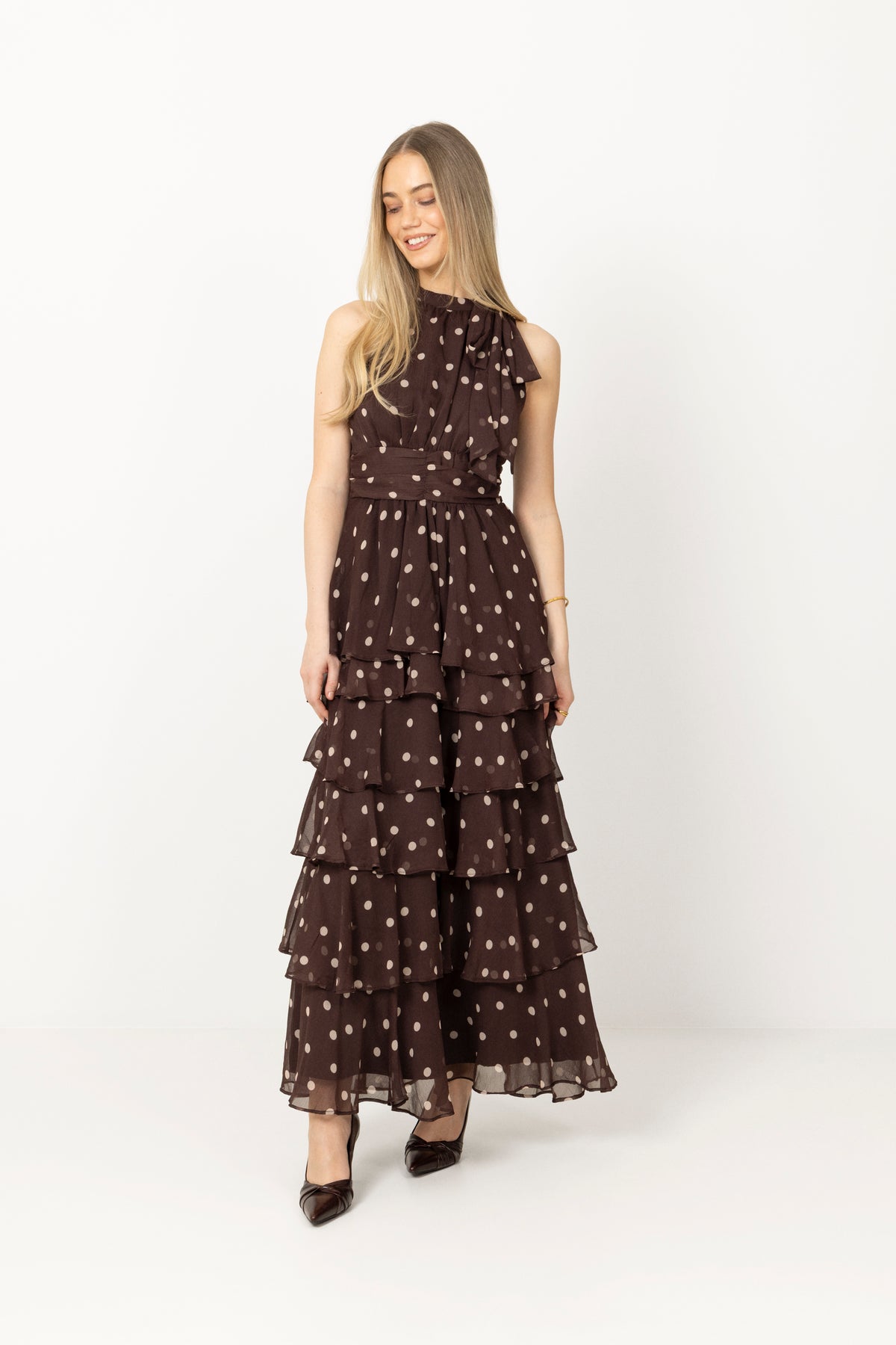 Marli Big Dot Dress - Brown