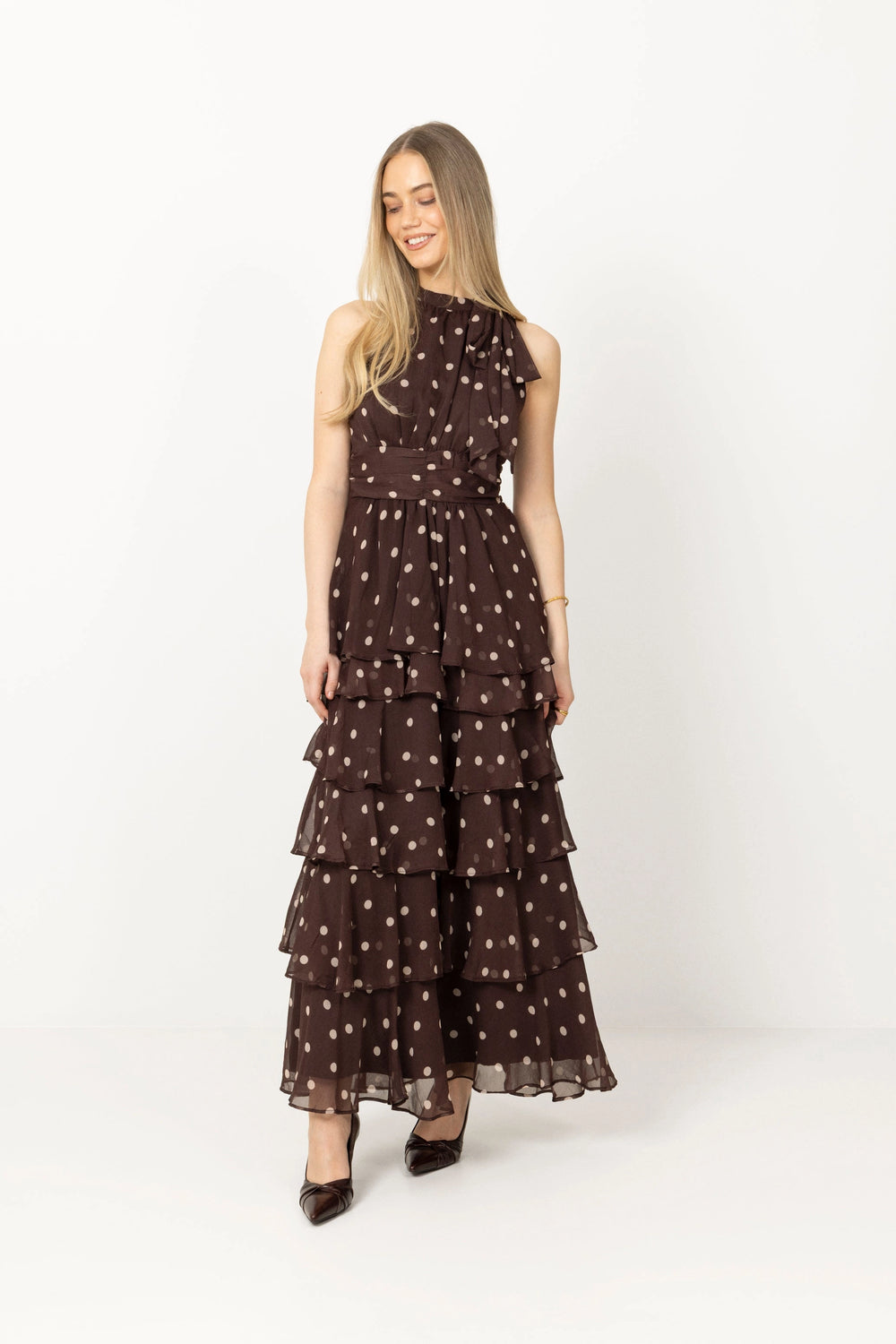 Marli Big Dot Dress - Brown