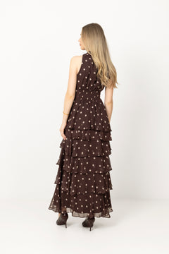 Marli Big Dot Dress - Brown
