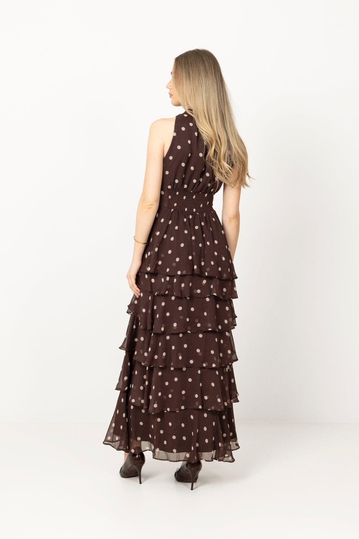 Marli Big Dot Dress - Brown