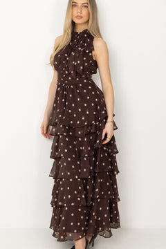 Marli Big Dot Dress - Brown