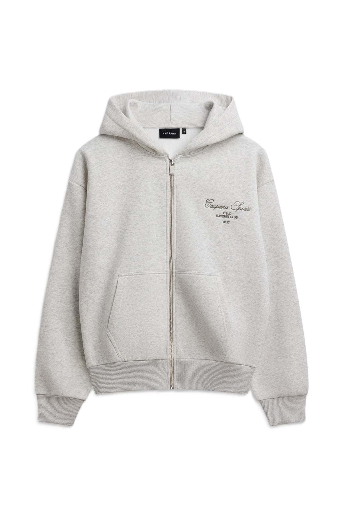 W. Racquet Club Zip Hoodie - Grey Melange W. Dark Olive