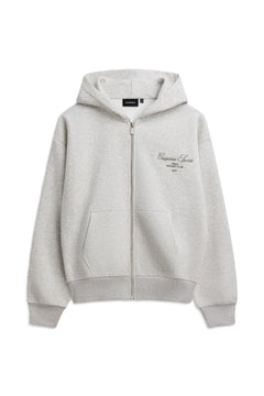 W. Racquet Club Zip Hoodie - Grey Melange W. Dark Olive