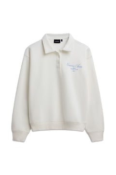 W. Racquet Club Rugby Shirt - White W. Vintage Blue