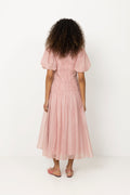 Ophelia Lace Midi Dress - Fawn Pink