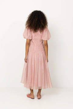 Ophelia Lace Midi Dress - Fawn Pink