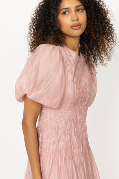 Ophelia Lace Midi Dress - Fawn Pink