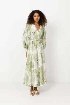 Reflector Shirt Dress - Olive Native Floral