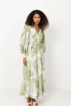 Reflector Shirt Dress - Olive Native Floral