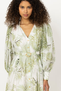 Reflector Shirt Dress - Olive Native Floral