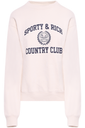 Varsity Crest Crewneck - Ecru Navy