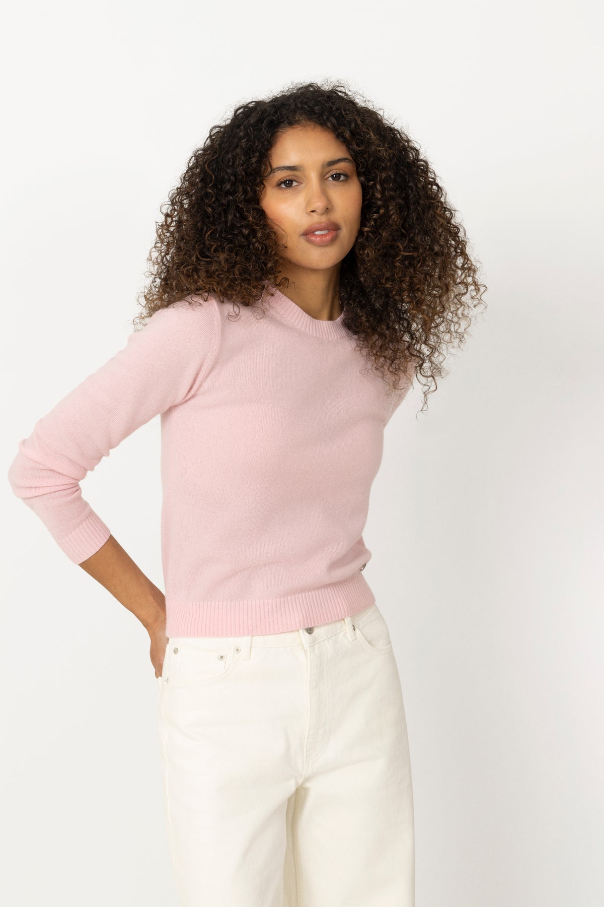 W. Cashmere Crew - Pink
