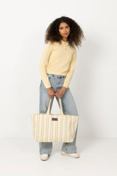Bang Stripe Tote Bag - Lt. Yellow Stripe