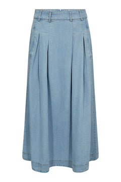 Tillycc Anya Pleat Skirt - Fade Denim