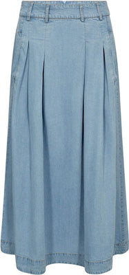 Tillycc Anya Pleat Skirt - Fade Denim