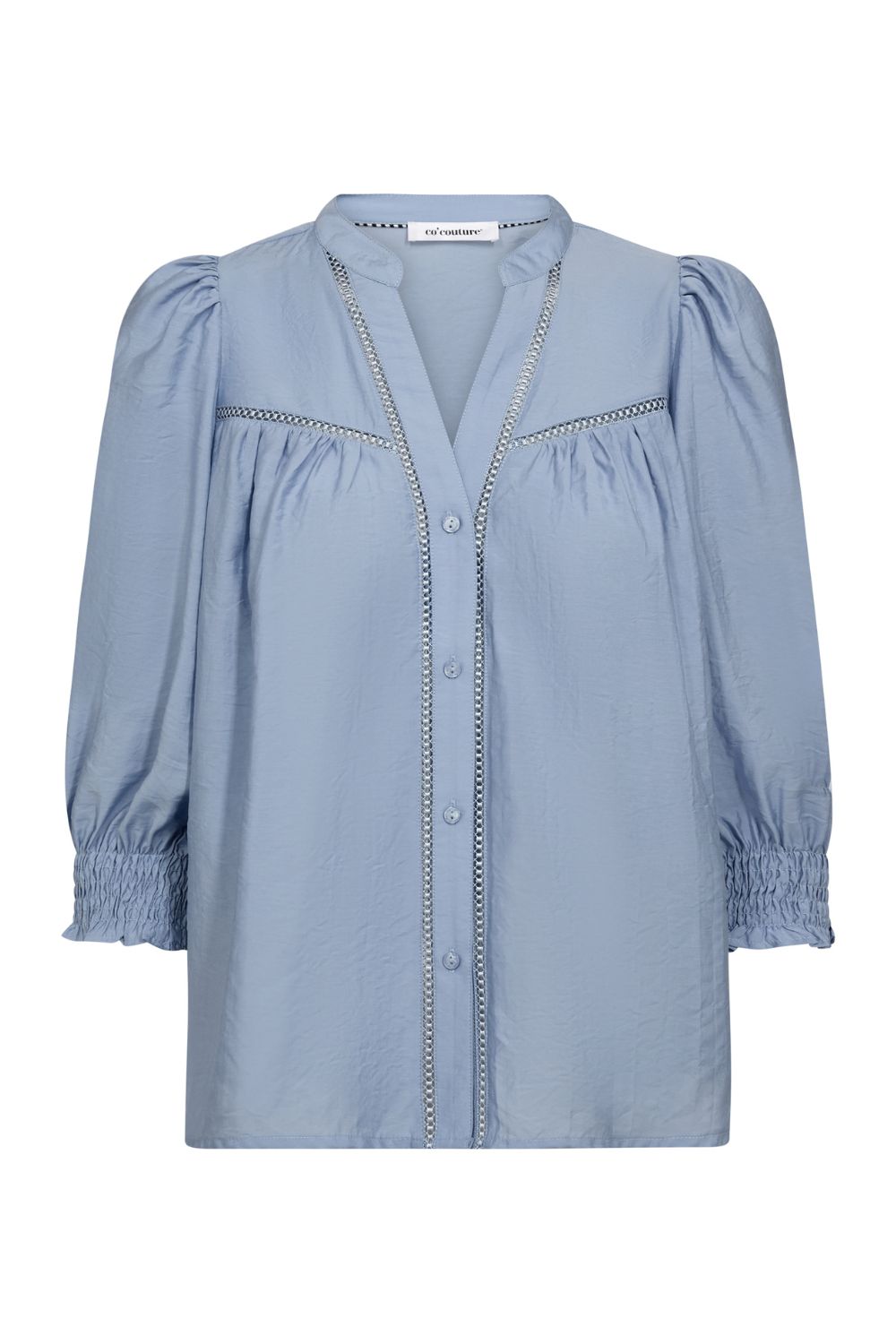 Callumcc Lace Puff V-Shirt - Pale Blue