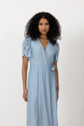 Heracc Ss Wrap Dress - Pale Blue