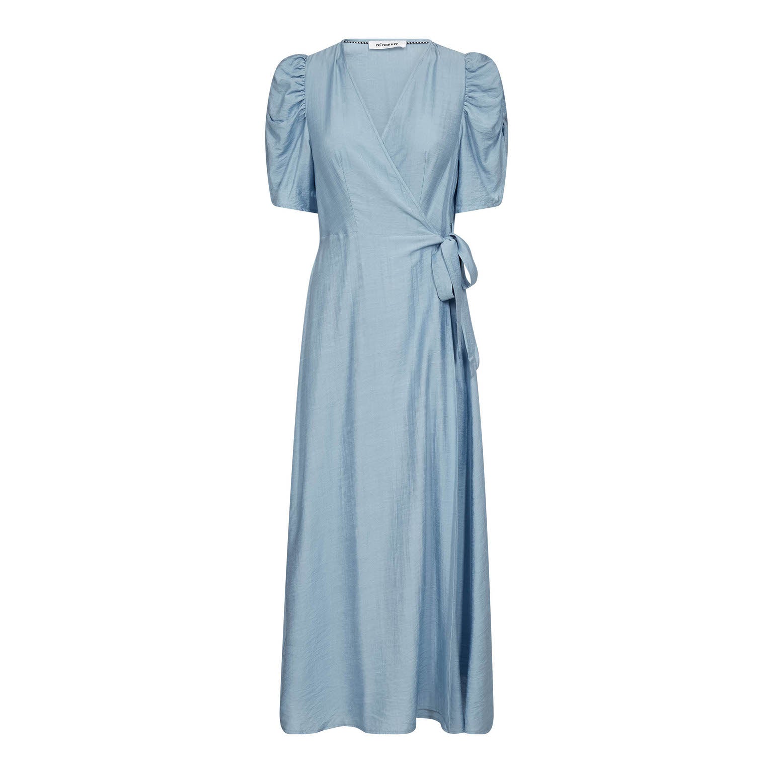 Heracc Ss Wrap Dress - Pale Blue