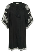 Breannapw Dress - Black W Offwhite Emb