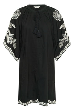 Breannapw Dress - Black W Offwhite Emb