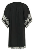 Breannapw Dress - Black W Offwhite Emb