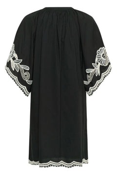 Breannapw Dress - Black W Offwhite Emb