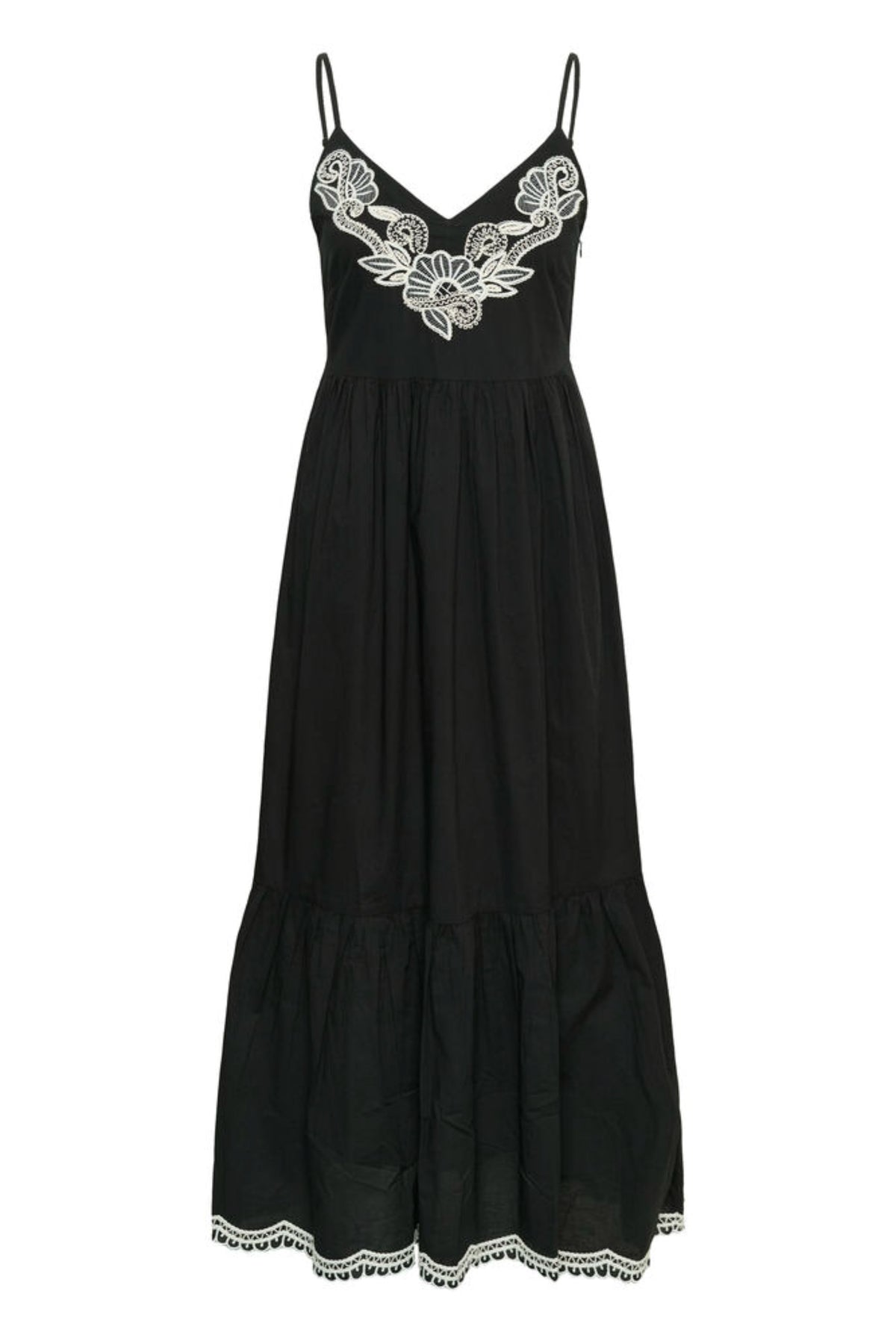 Biannapw Dress - Black W Offwhite Emb
