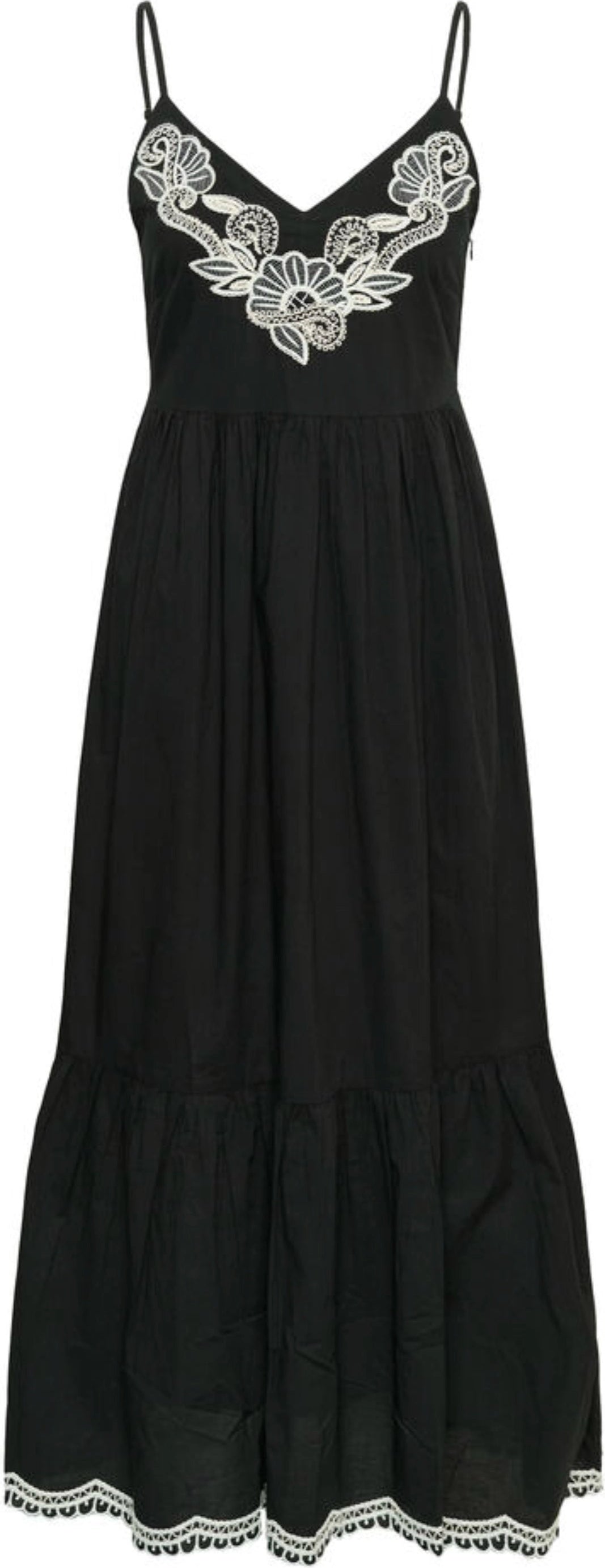 Biannapw Dress - Black W Offwhite Emb