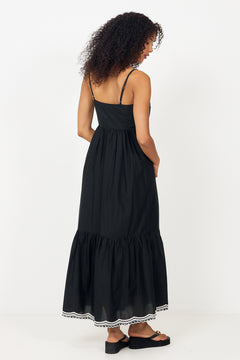 Biannapw Dress - Black W Offwhite Emb