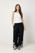 Bilanpw Pants - Black W Offwhite Emb