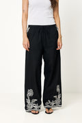 Bilanpw Pants - Black W Offwhite Emb