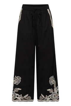 Bilanpw Pants - Black W Offwhite Emb