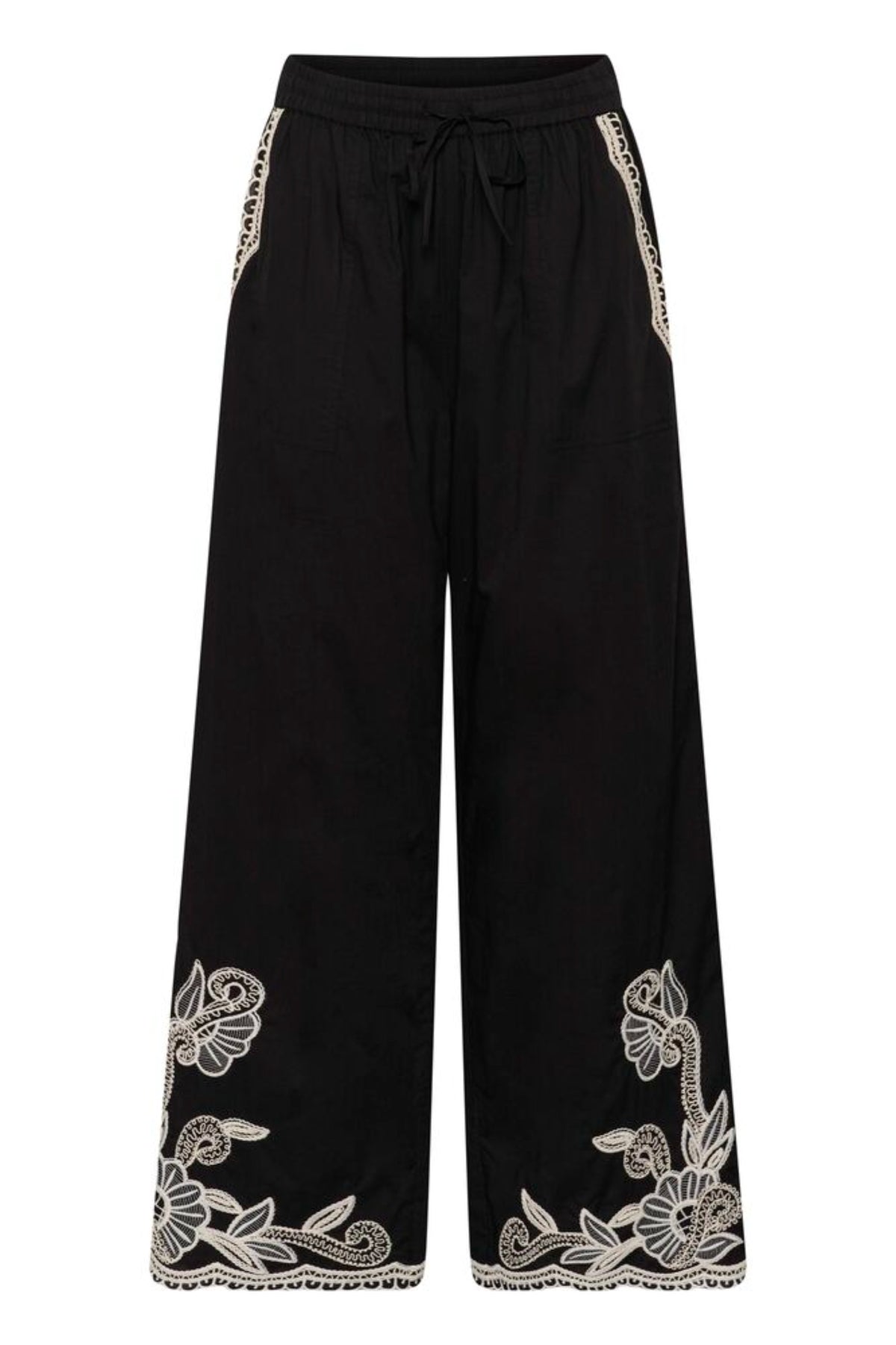 Bilanpw Pants - Black W Offwhite Emb